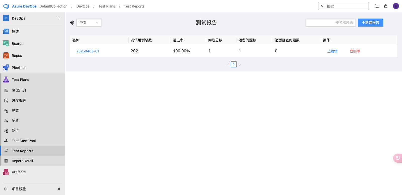 Report List Page